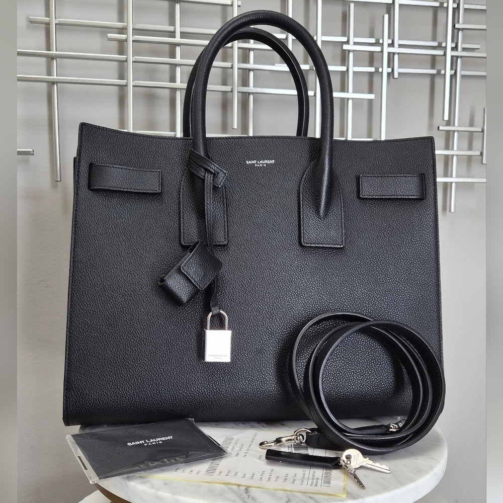 Saint Laurent Black Sac De Jour Tote Bag - Small